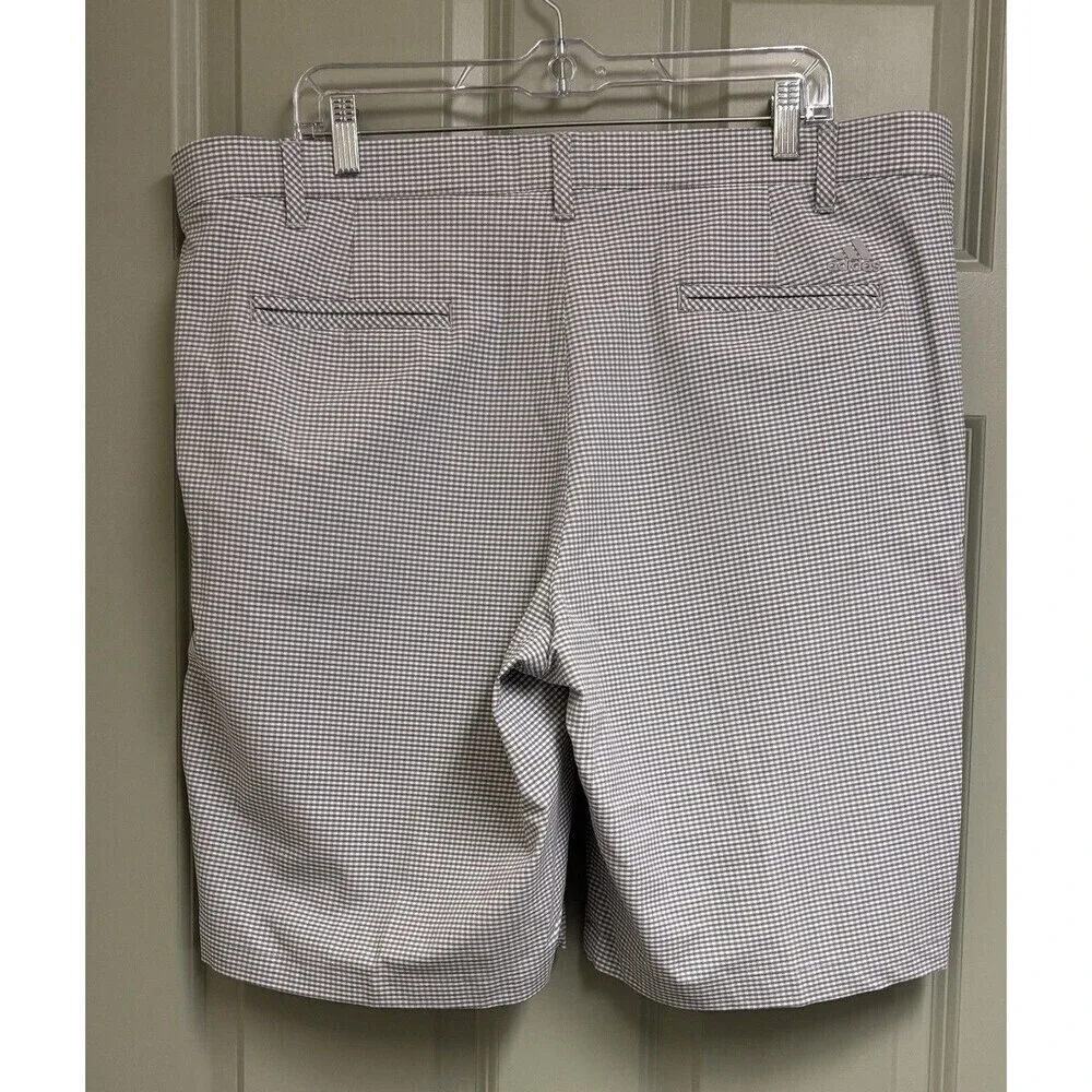 ADIDAS Gray Gingham Golf Short Men's 40 Performance 10